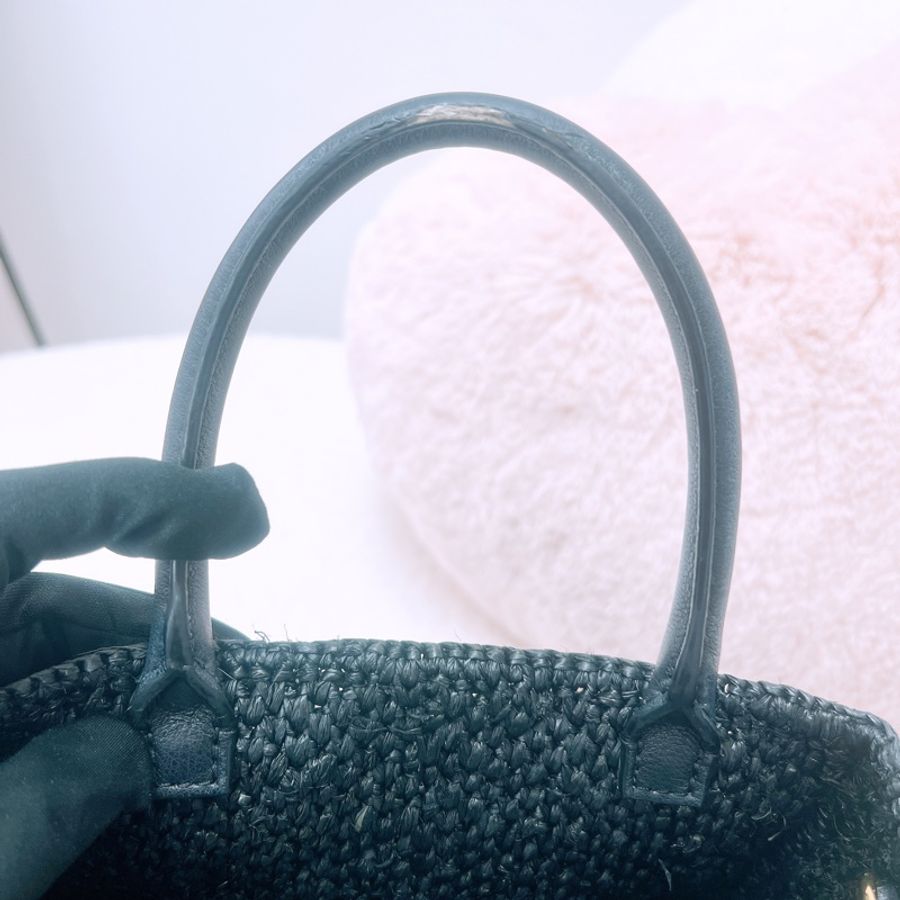 Loewe logo 黑色編織托特包/風琴包-11