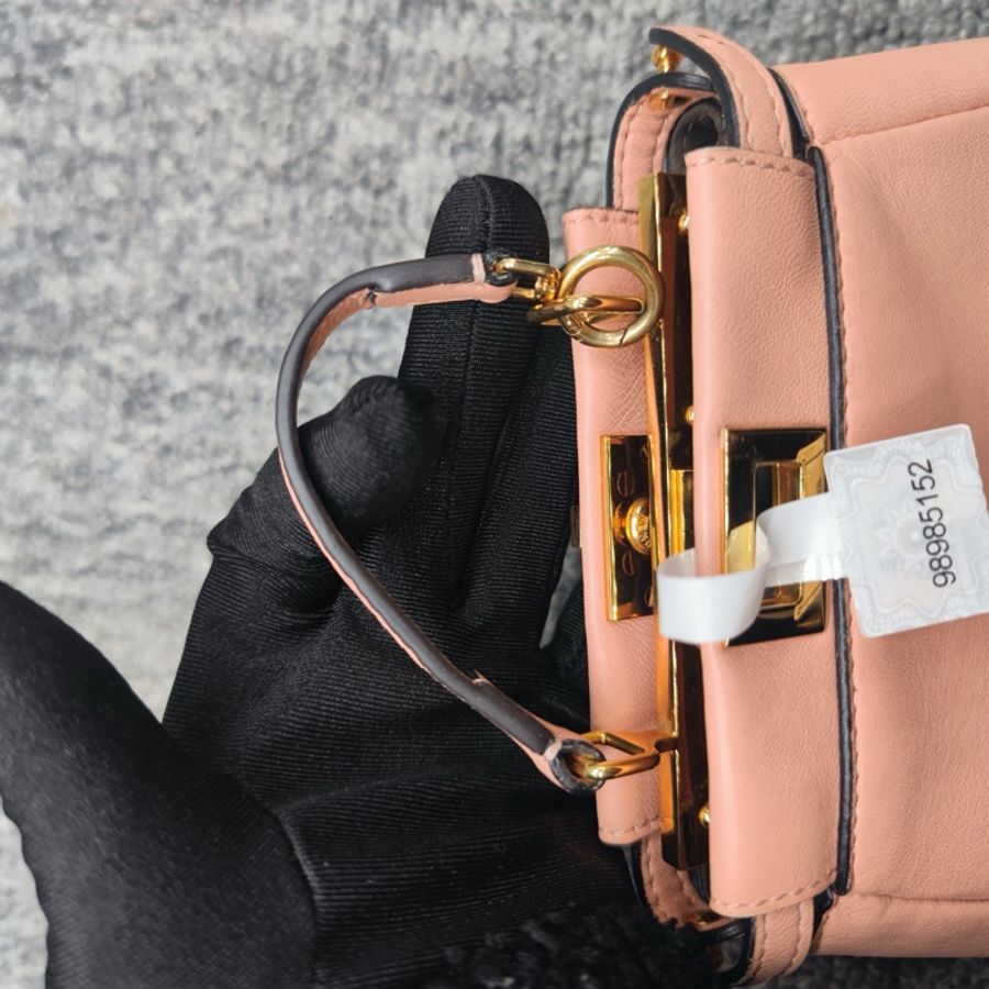 Fendi Peekaboo mini迷你粉色金扣-2
