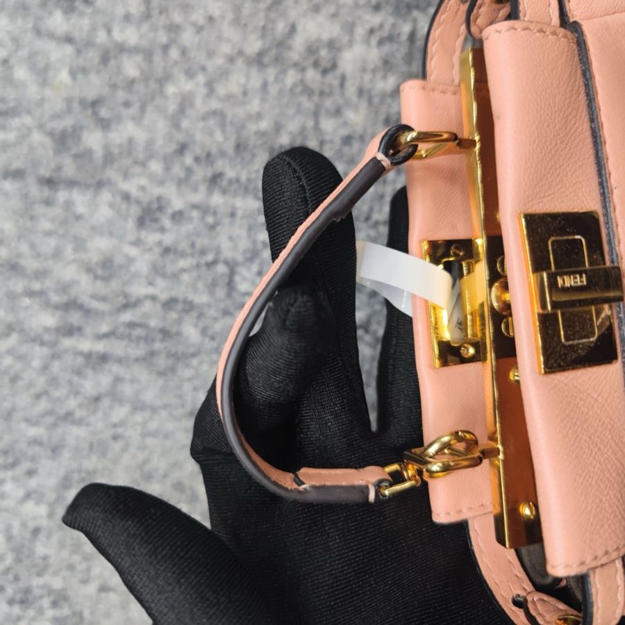 Fendi Peekaboo mini迷你粉色金扣-3