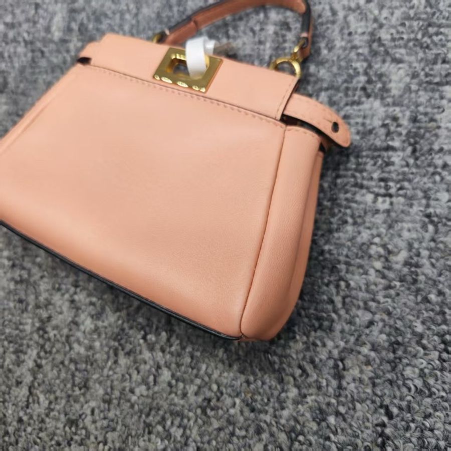 Fendi Peekaboo mini迷你粉色金扣-6