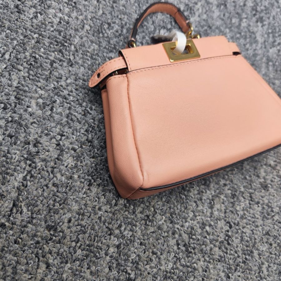 Fendi Peekaboo mini迷你粉色金扣-7