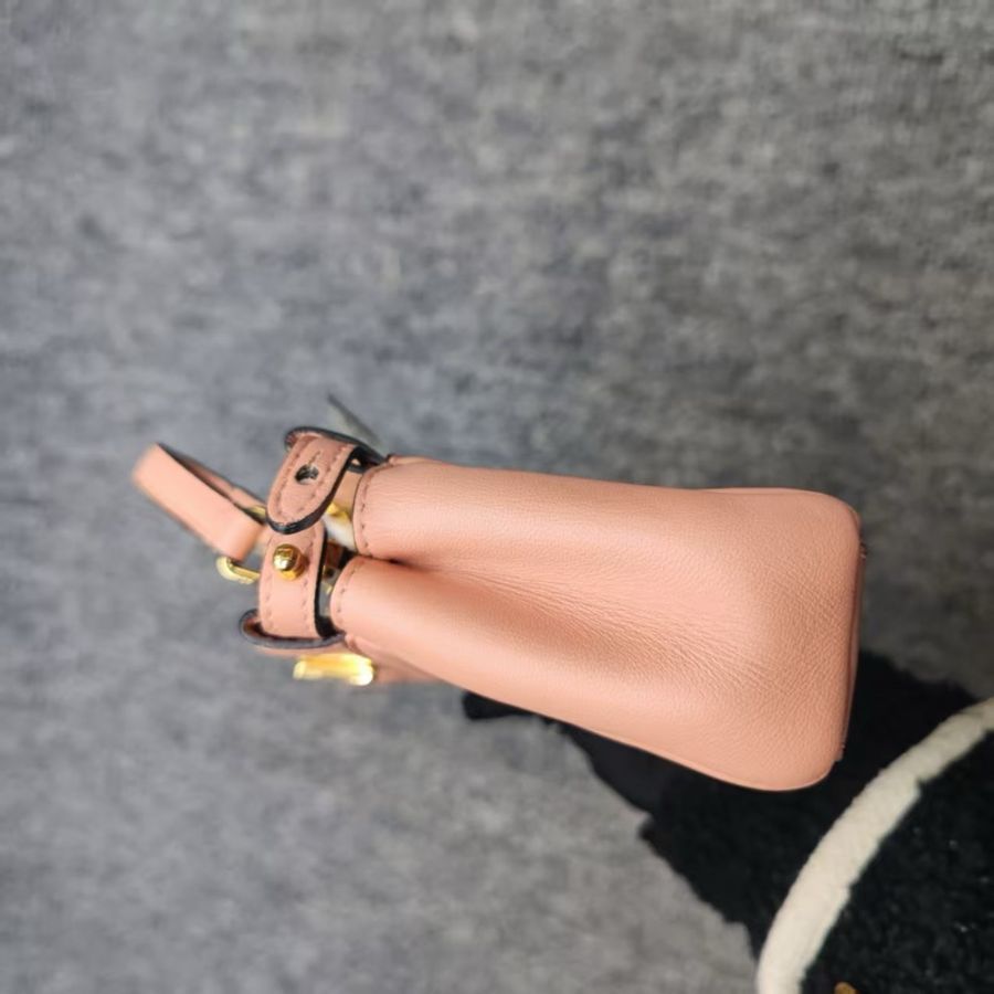 Fendi Peekaboo mini迷你粉色金扣-10