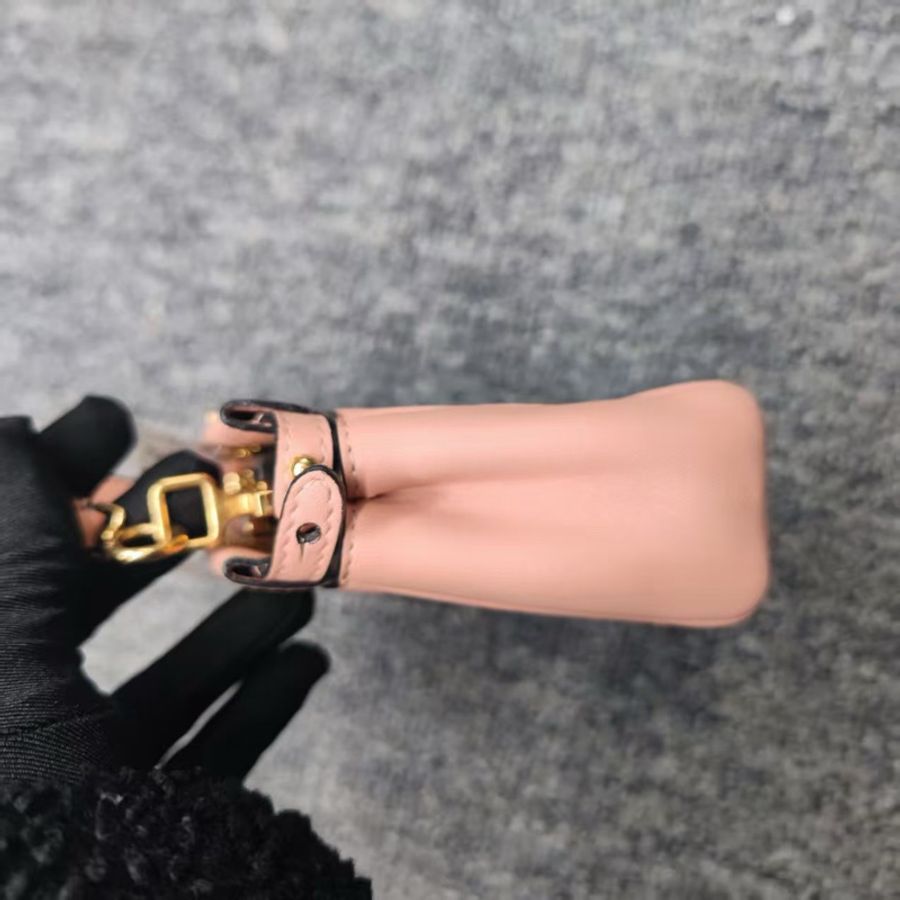Fendi Peekaboo mini迷你粉色金扣-11