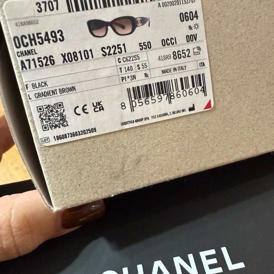 Chanel 香奈兒 熱賣款 CH5493 黑色 義大利製造-9