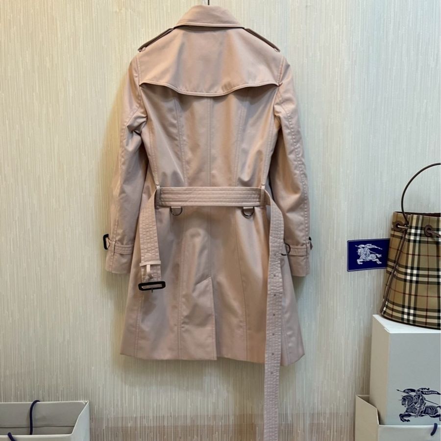 BURBERRY英國冰晶粉紅風衣UK8-4