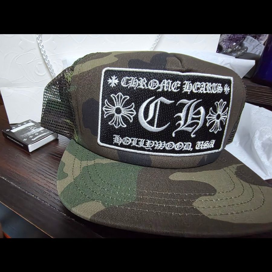 克羅心chrome hearts 迷彩帽-0