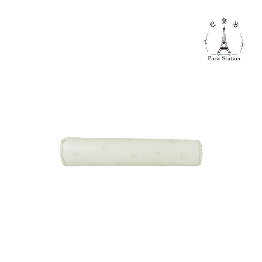 【巴黎站二手名牌專賣店】*現貨*HERMES愛馬仕真品*K刻 Bearn Compact米白色鴕鳥皮銀釦短夾-2