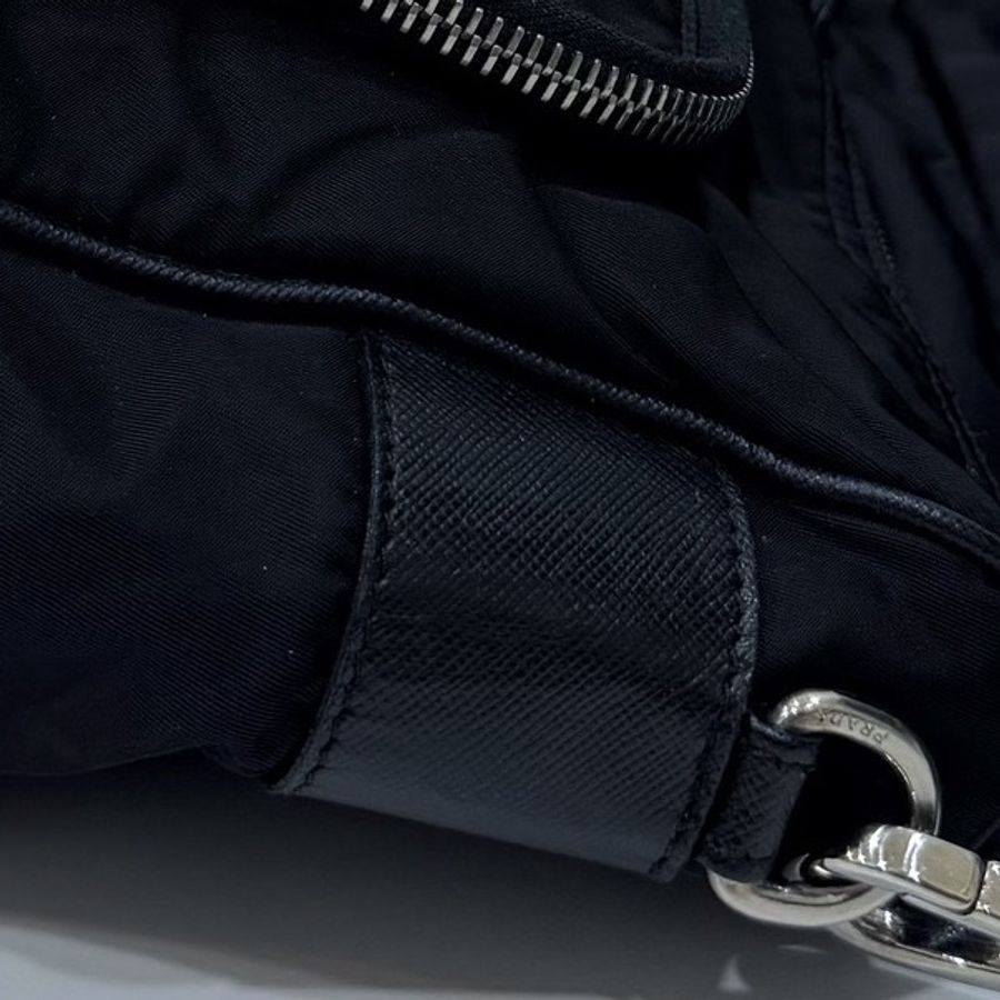 PRADA 黑色 尼龍 降落傘 郵差包 斜背包 側背包 肩背包-27