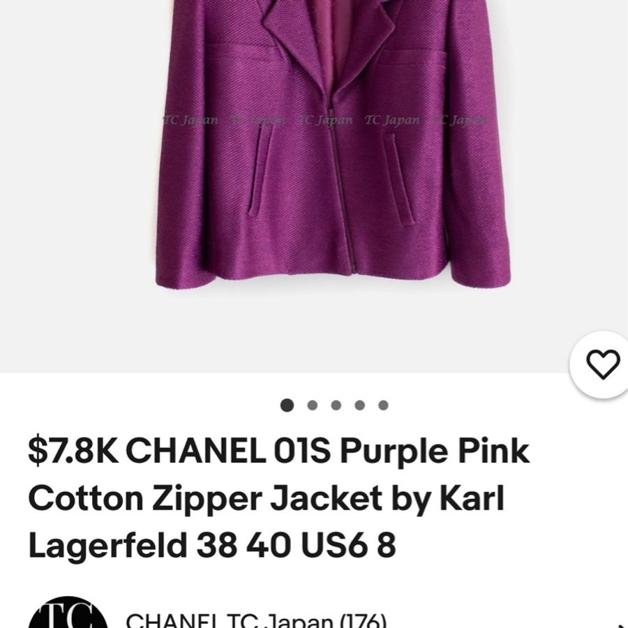 正品CHANEL香奈兒桃紅色亮眼簡約外套38號-4