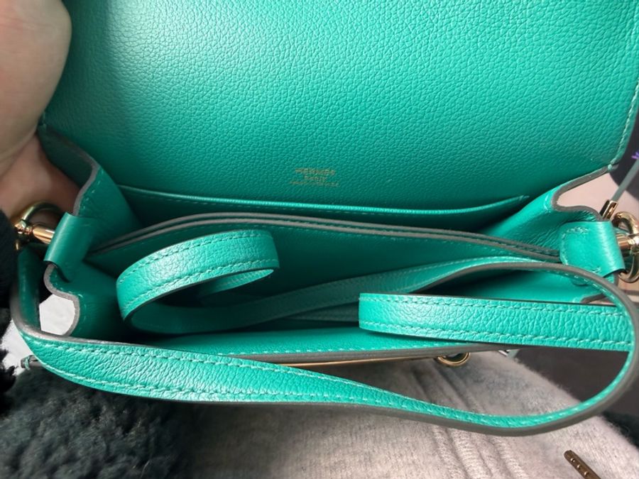🌈Hermes💚Mini Roulis 19💚綠色金扣💚98新🌈evercolor皮🌟愛馬仕🌟-2