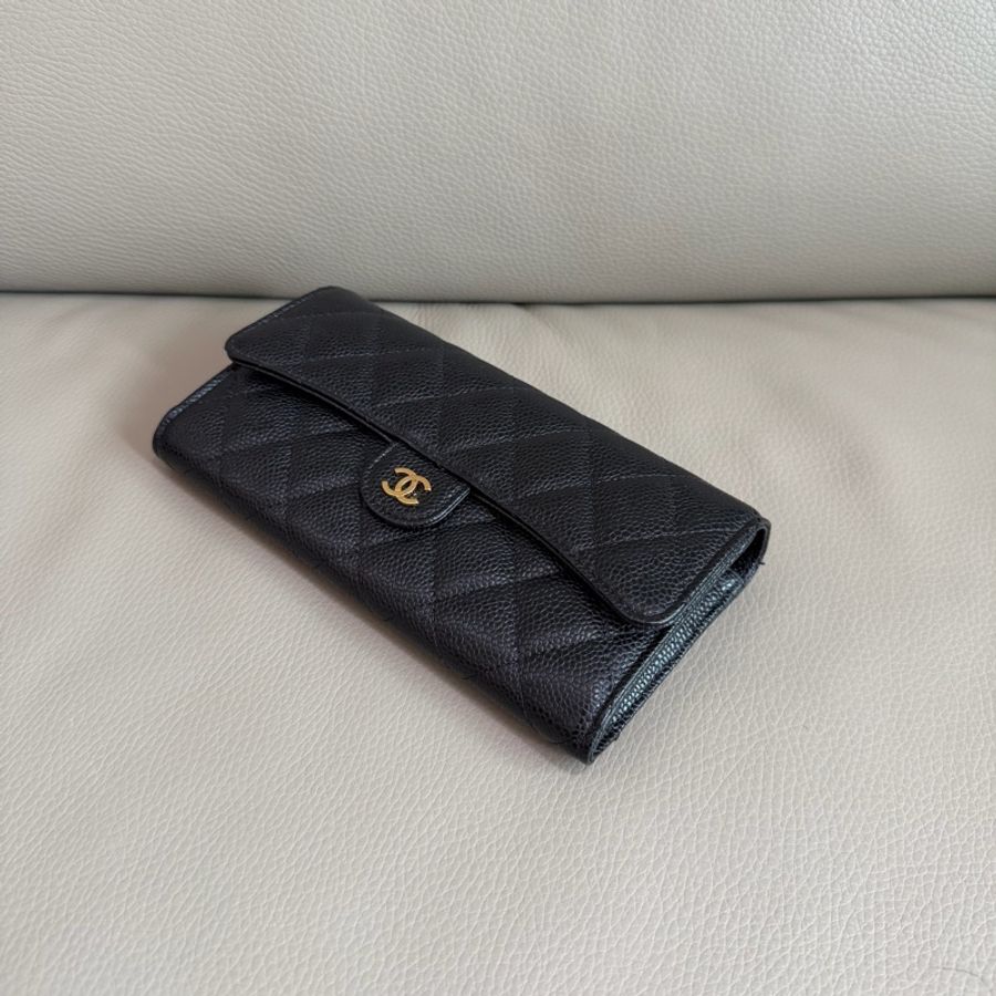 「M.Y精品」 Chanel 小香 荔枝牛皮 掀蓋長夾-12