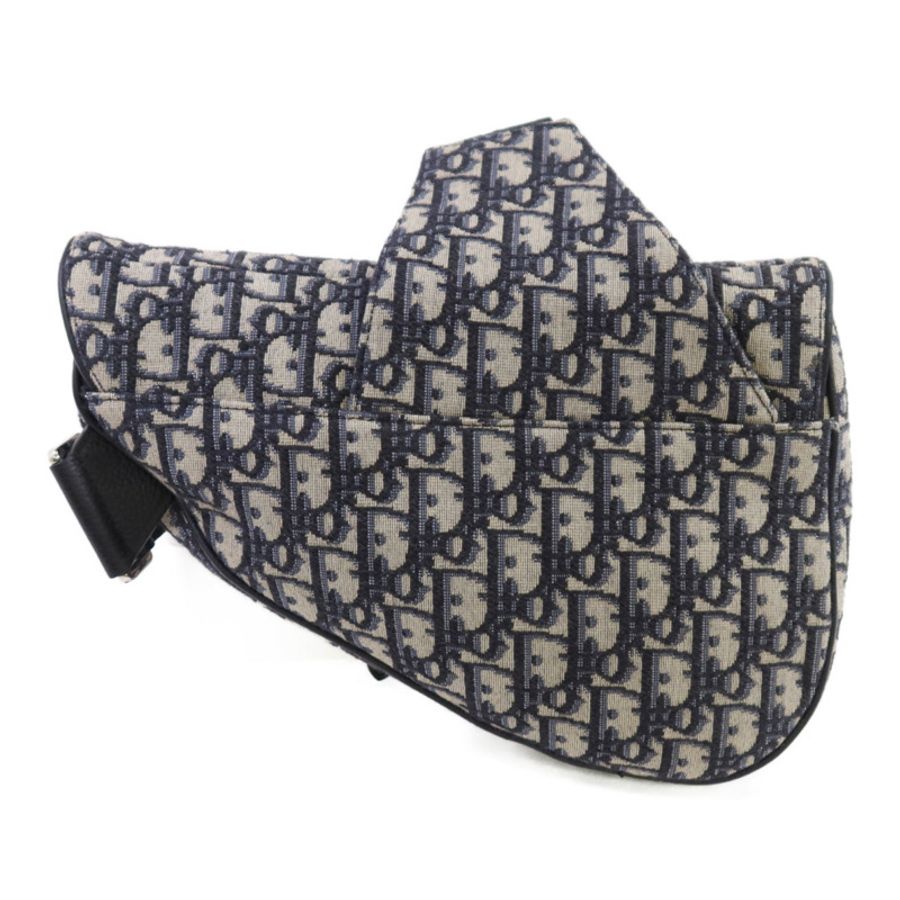 Dior Obriqur帆布Saddle Oblique銀扣肩背袋-1