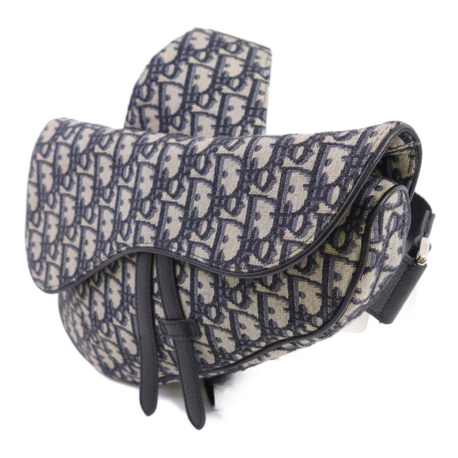 Dior Obriqur帆布Saddle Oblique銀扣肩背袋-2