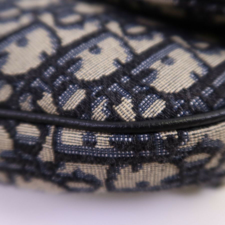 Dior Obriqur帆布Saddle Oblique銀扣肩背袋-6