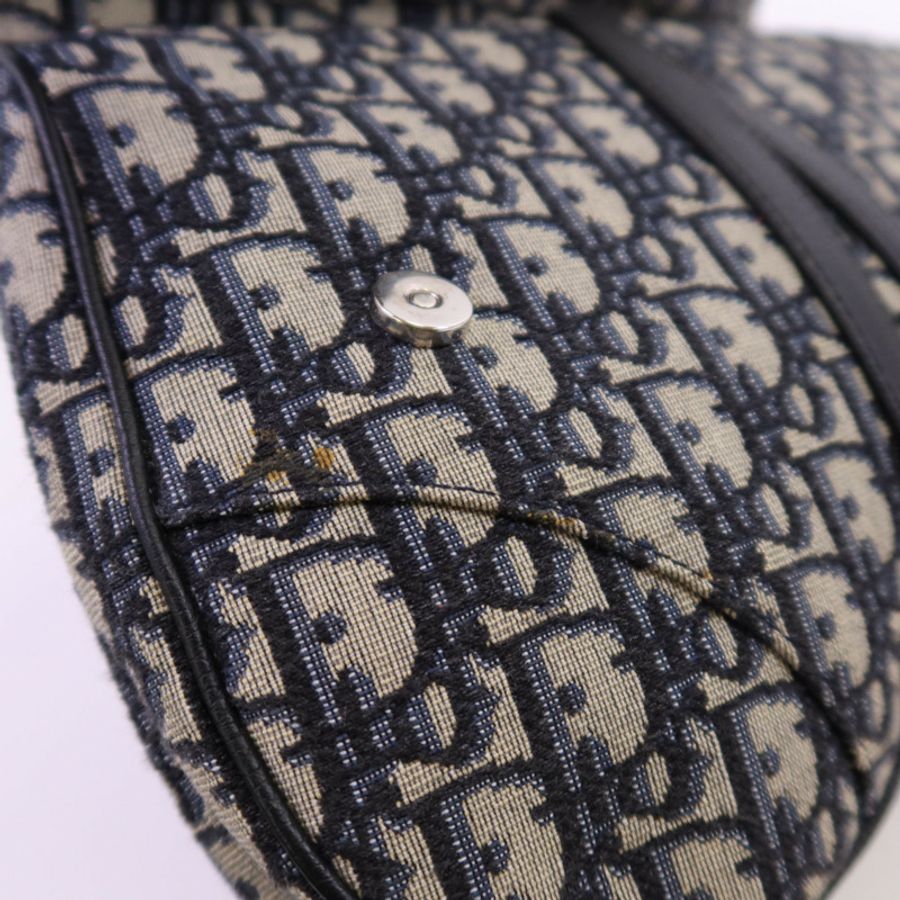 Dior Obriqur帆布Saddle Oblique銀扣肩背袋-9