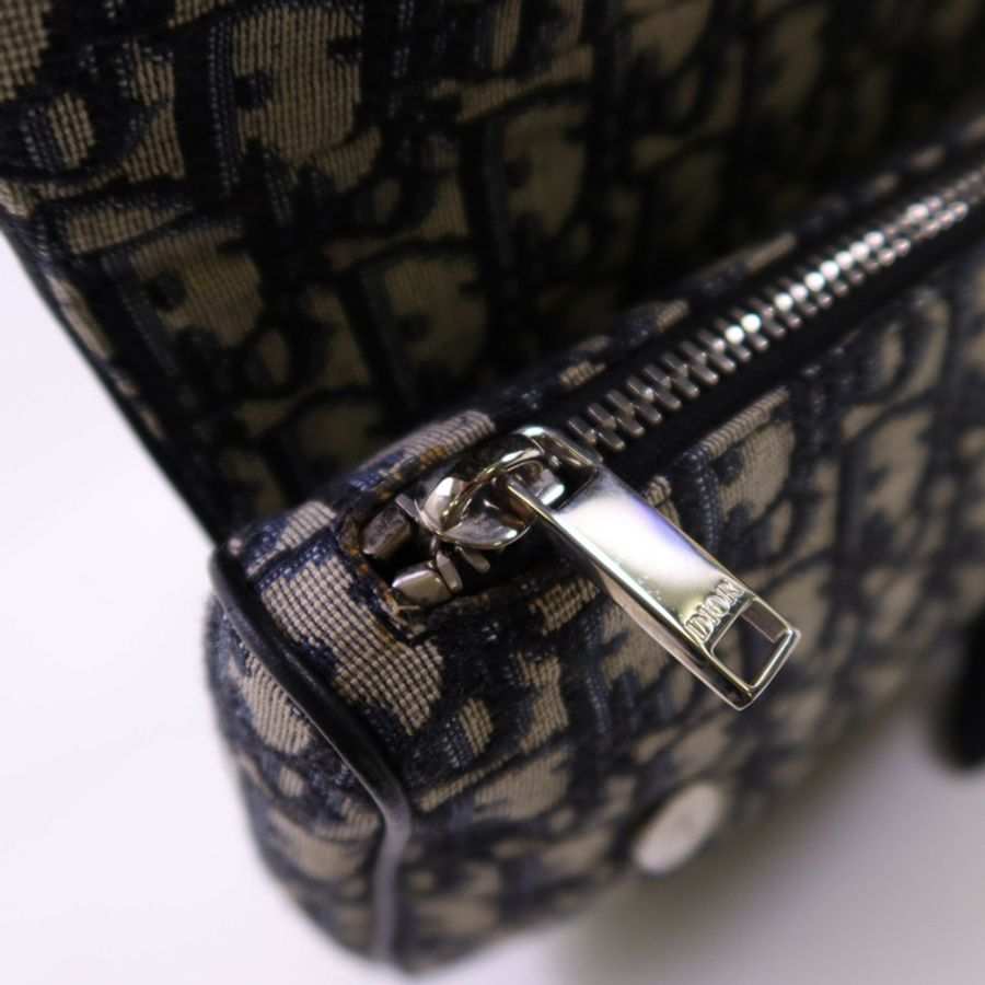 Dior Obriqur帆布Saddle Oblique銀扣肩背袋-12