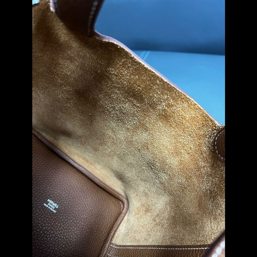 Hermes picotion 18
菜籃子 金棕银扣-14