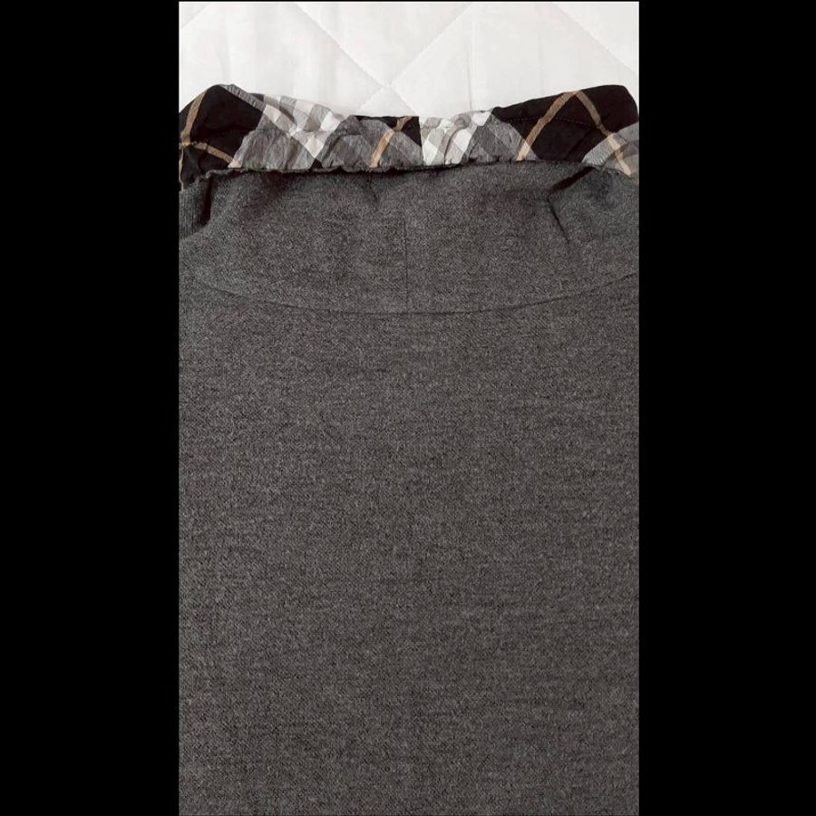 絕版(日本製MIJ)BURBERRY 博柏利 BLUE LABEL 藍標 戰馬 女灰色圍脖翻領短袖洋裝38號-4