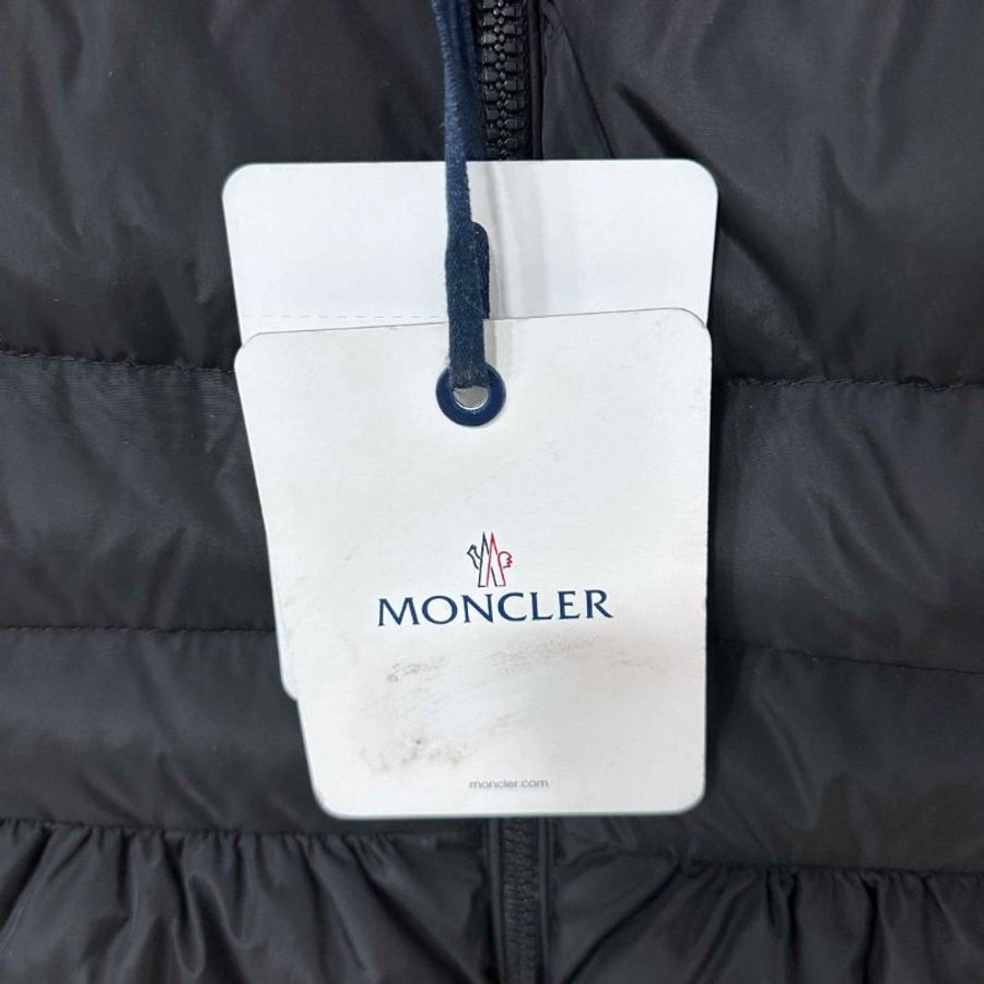 Moncler hirondelle giubbotto黑色毛領長款羽絨外套 1碼 9新 配件塵袋衣架-2