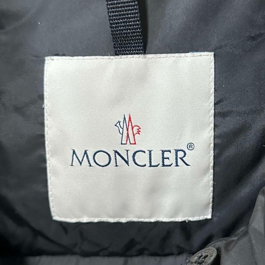 Moncler hirondelle giubbotto黑色毛領長款羽絨外套 1碼 9新 配件塵袋衣架-3
