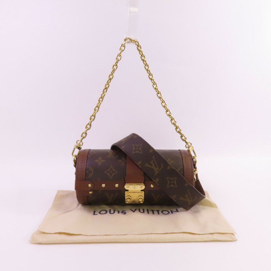 LOUIS VUITTON Monogram Papillon Trunk金扣鏈帶手挽肩背兩用袋-14