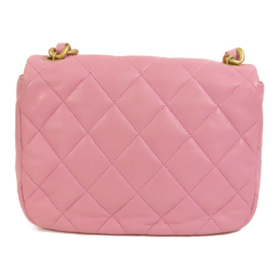 CHANEL 羊皮皮革Chain Shoulder金扣鏈帶肩背袋-1