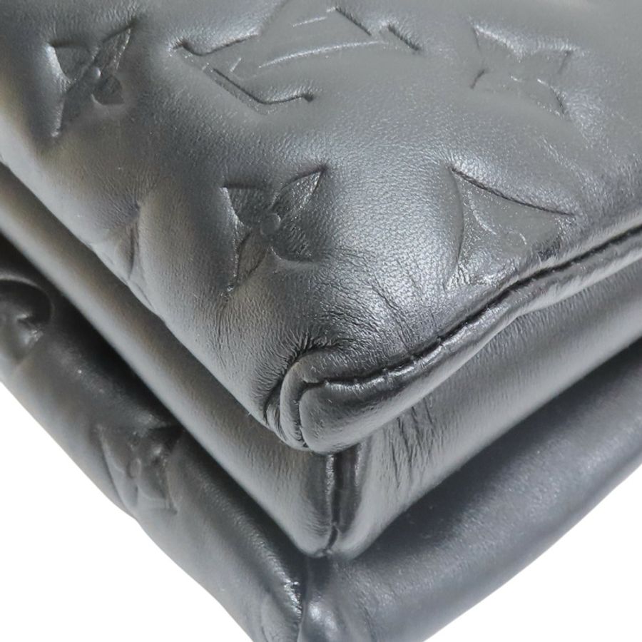 黑色花小羊皮壓紋Coussin PM單肩包【LOUIS VUITTON LV 路易威登】M57790-10