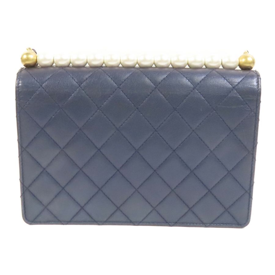 CHANEL 牛皮皮革Chain Shoulder金扣鏈帶肩背袋-1