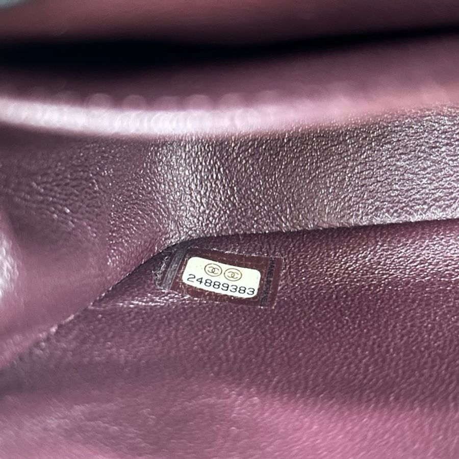 Chanel 黑色毛呢珍珠翻蓋CF大mini,尺寸約20*12,鐳射24開 附件塵袋、盒。-9