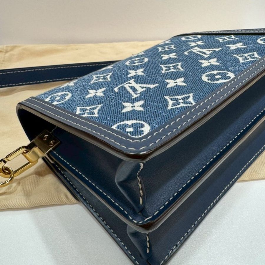 LV 斜背包/側背包 限量漸層牛仔布 DAUPHINE 達芙妮 MINI M59716 9成新(J1-22)-6