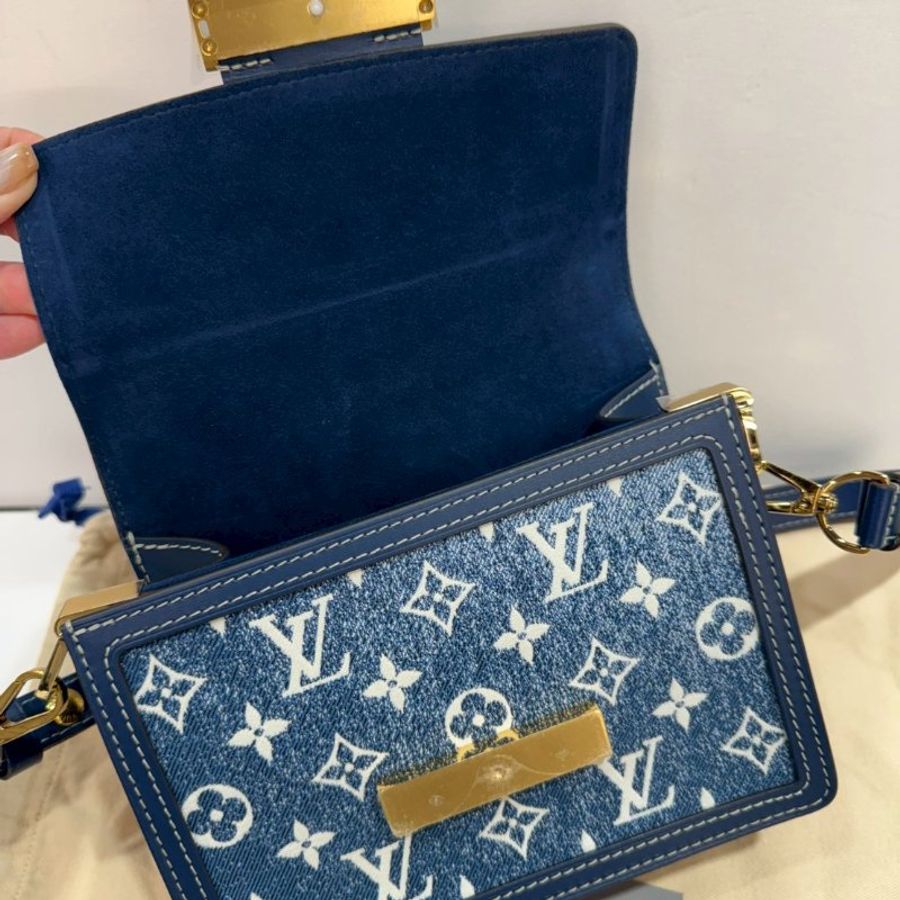 LV 斜背包/側背包 限量漸層牛仔布 DAUPHINE 達芙妮 MINI M59716 9成新(J1-22)-9