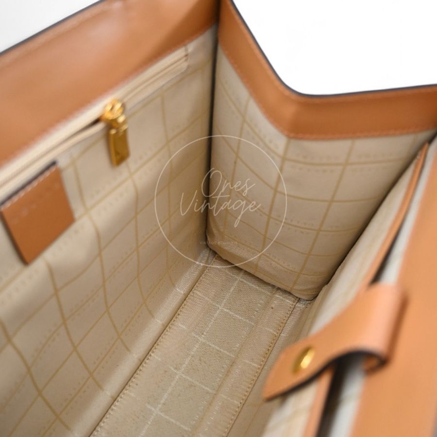 中古 Celine 賽琳 米色 光滑小牛皮 手提包-19