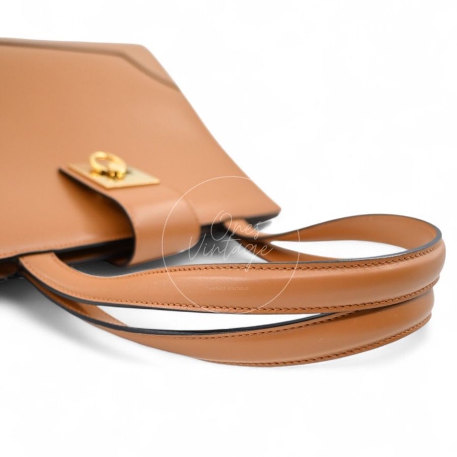 中古 Celine 賽琳 米色 光滑小牛皮 手提包-25