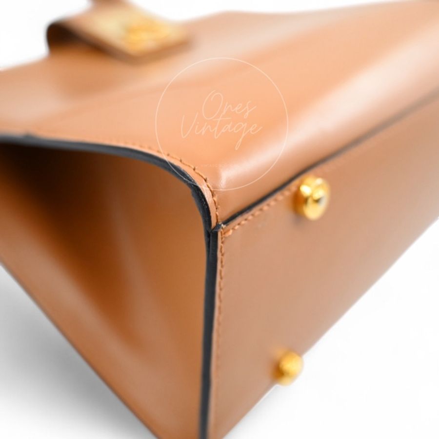 中古 Celine 賽琳 米色 光滑小牛皮 手提包-27