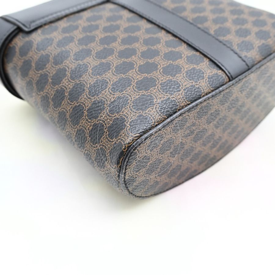 中古 Celine 賽琳 復古黑色 Macadam老花圖案 小手袋 化妝箱-13