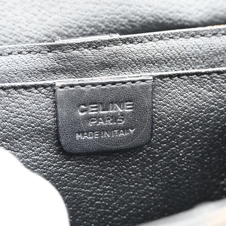 中古 Celine 賽琳 復古黑色 Macadam老花圖案 小手袋 化妝箱-18
