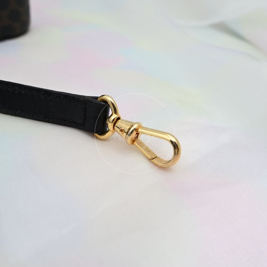 中古 Celine 賽琳 復古黑色 Macadam老花圖案 小手袋 化妝箱-28