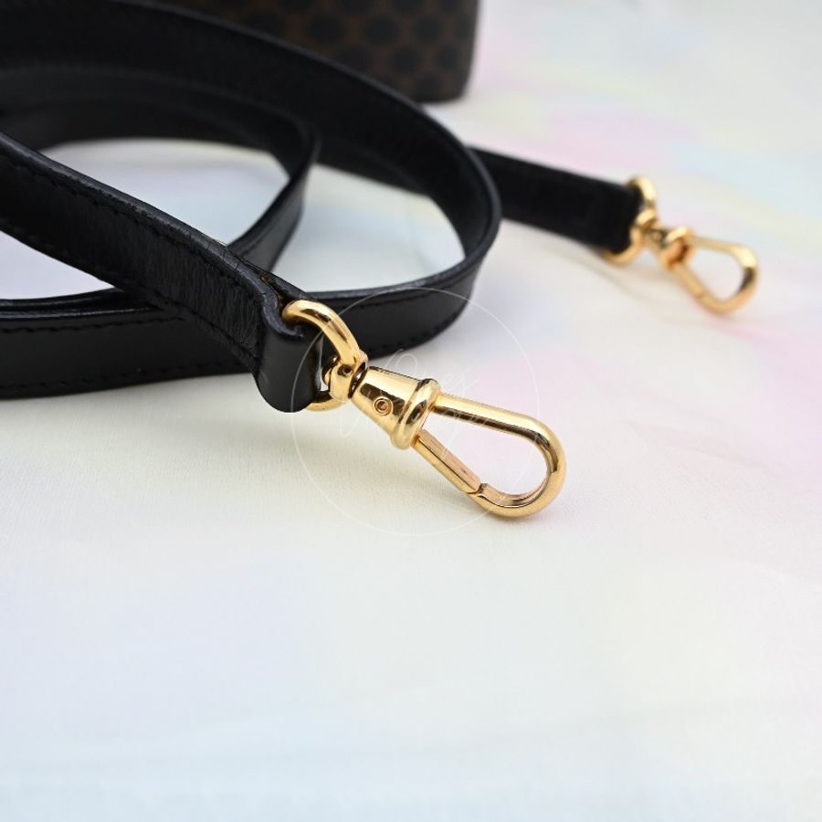 中古 Celine 賽琳 復古黑色 Macadam老花圖案 小手袋 化妝箱-29