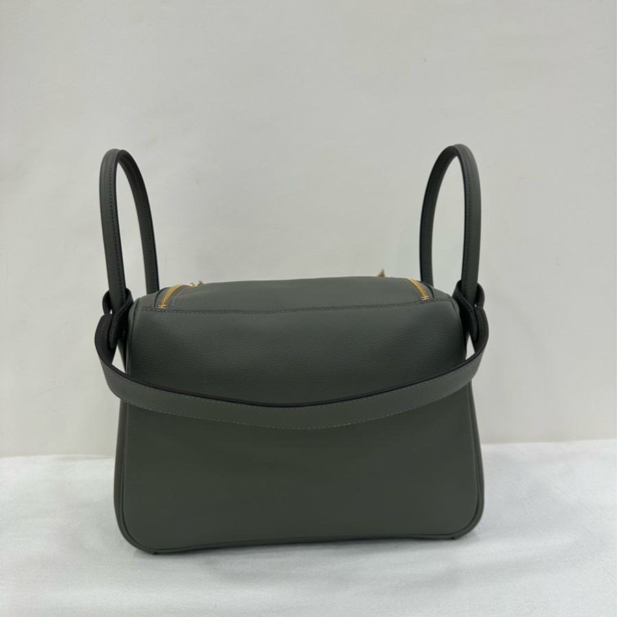 Hermes 愛馬仕 Lindy26 積雨雲灰金扣 EC皮 evercolor 皮 W 閒置有購證-2