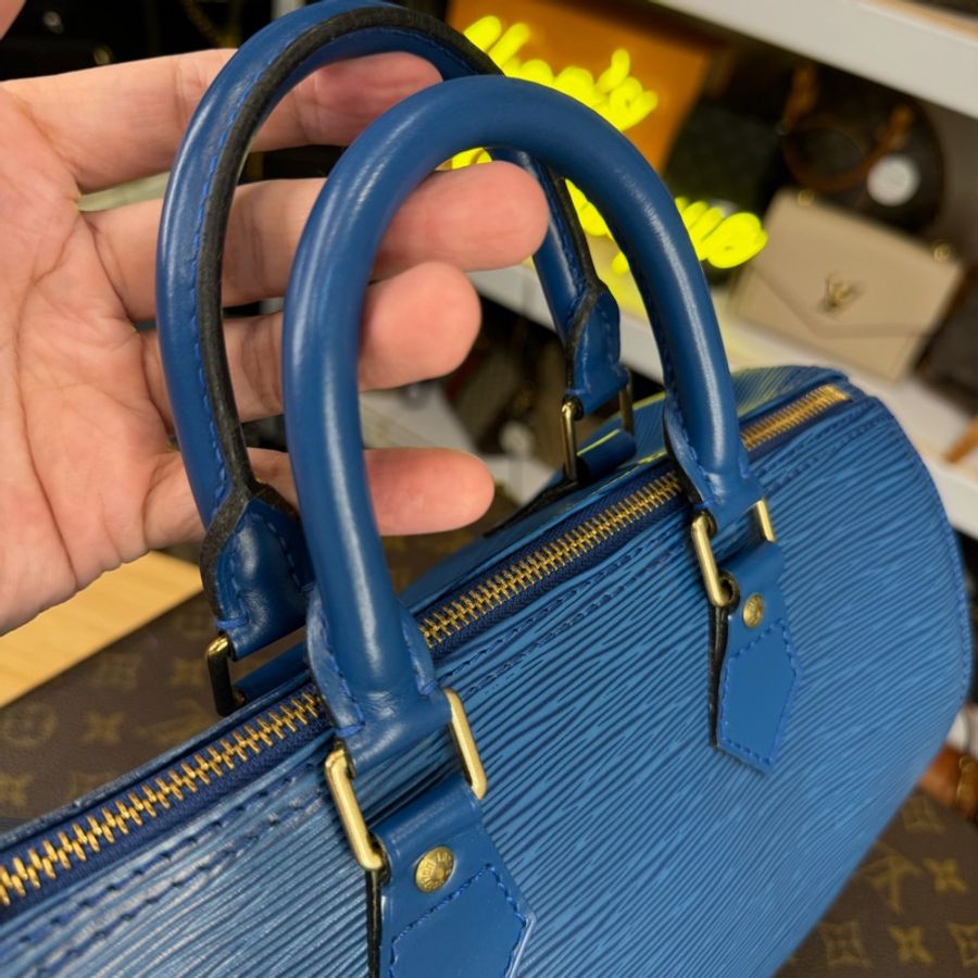 Louis Vuitton 藍色EPI水波紋Speedy手提包💙超吸睛-10