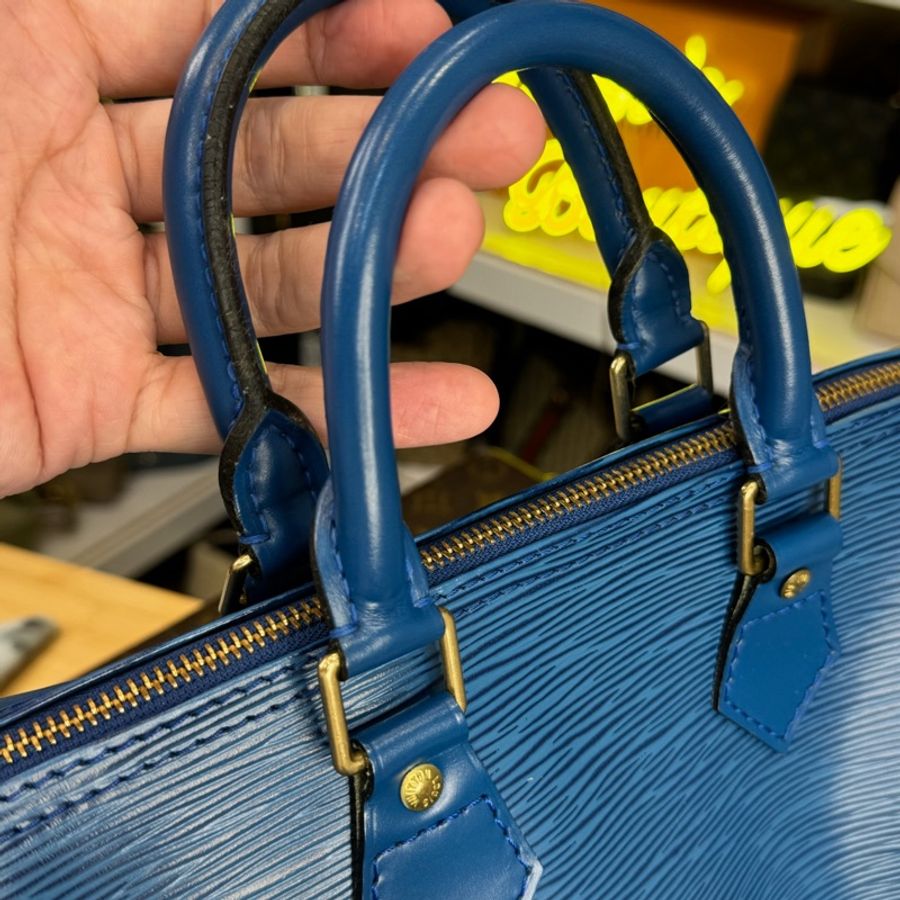 Louis Vuitton 藍色EPI水波紋Speedy手提包💙超吸睛-14