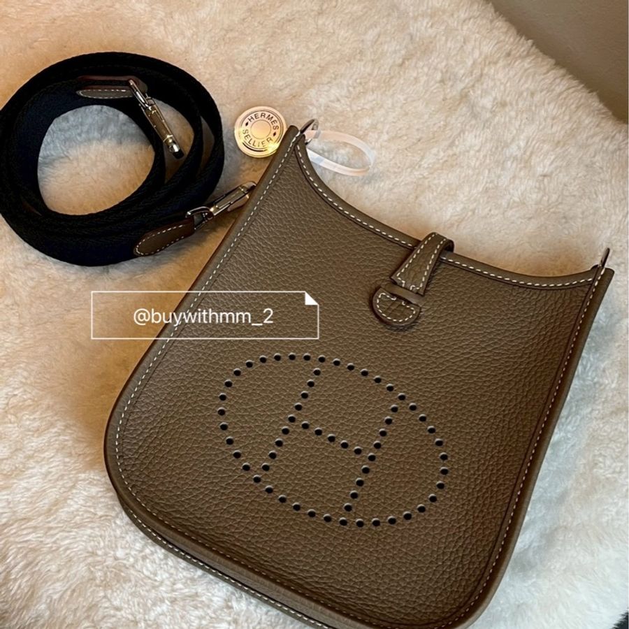 現貨💎Hermes 大象灰 Mini Evelyne K刻-2