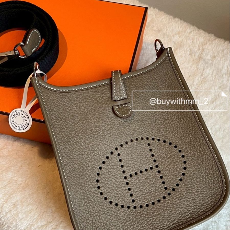 現貨💎Hermes 大象灰 Mini Evelyne K刻-3