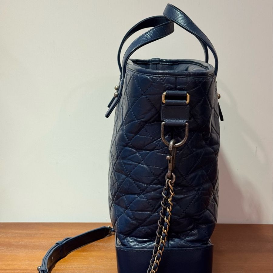 Chanel菱格牛皮藍色,古銅銀扣,手挽側背兩用Gabrielle Shopping Tote bag-2
