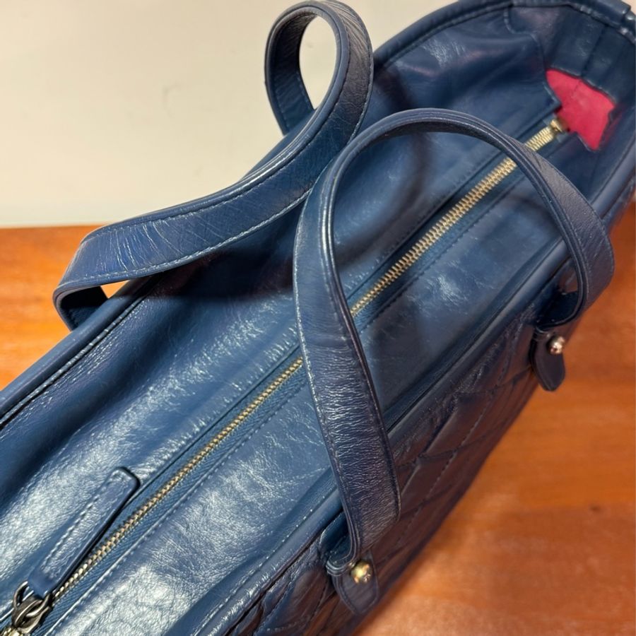 Chanel菱格牛皮藍色,古銅銀扣,手挽側背兩用Gabrielle Shopping Tote bag-19