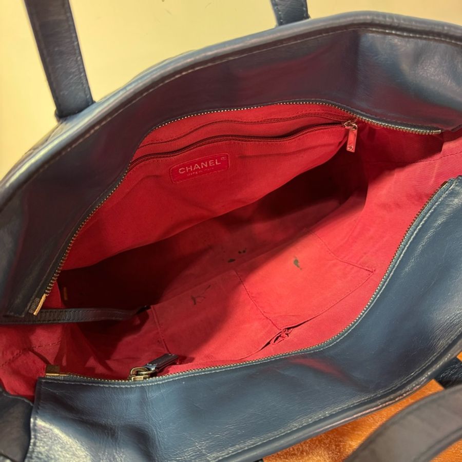 Chanel菱格牛皮藍色,古銅銀扣,手挽側背兩用Gabrielle Shopping Tote bag-22