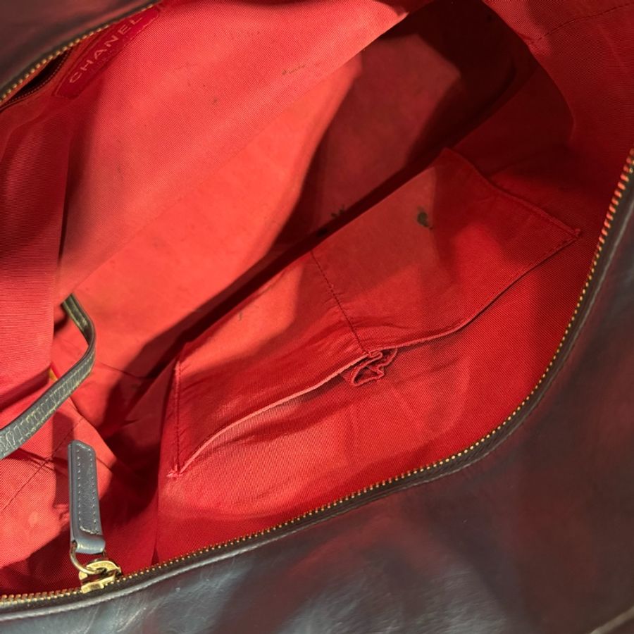 Chanel菱格牛皮藍色,古銅銀扣,手挽側背兩用Gabrielle Shopping Tote bag-24