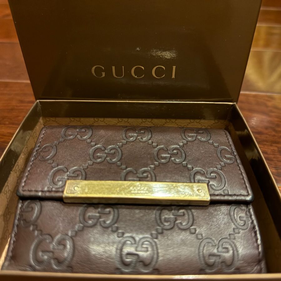 Gucci/logo老花短夾-4
