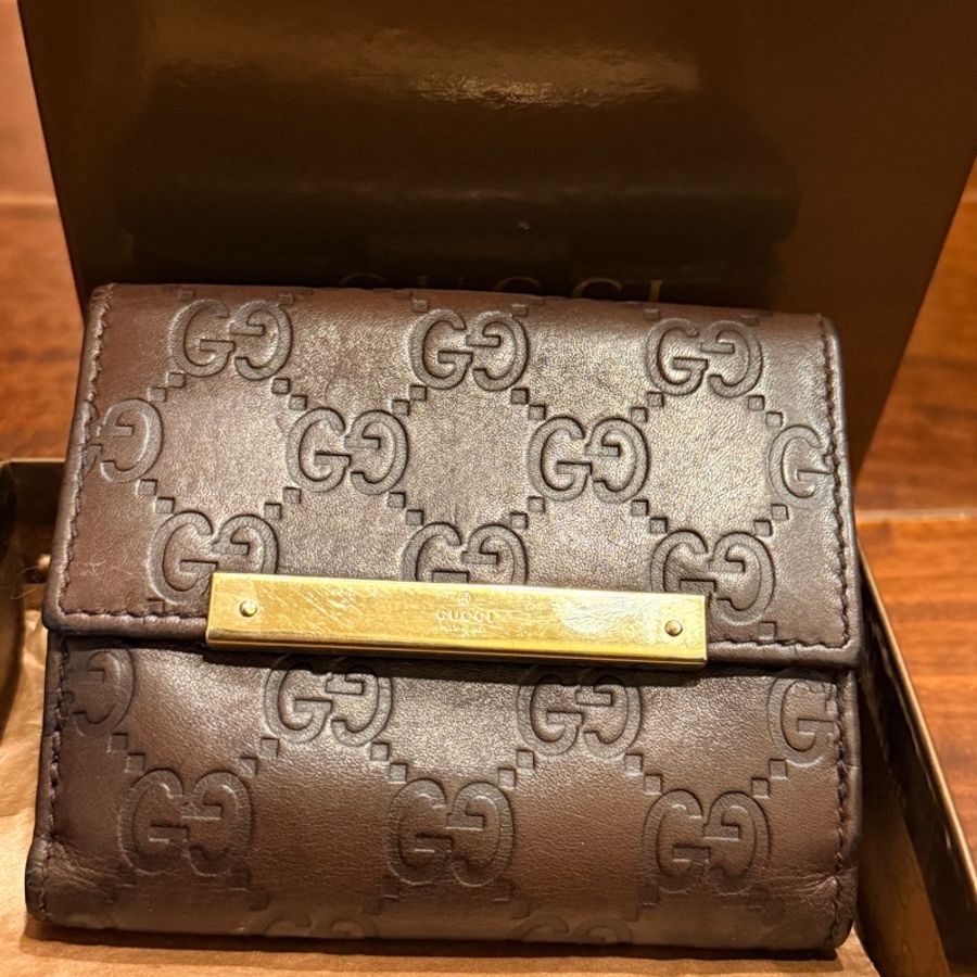 Gucci/logo老花短夾-14