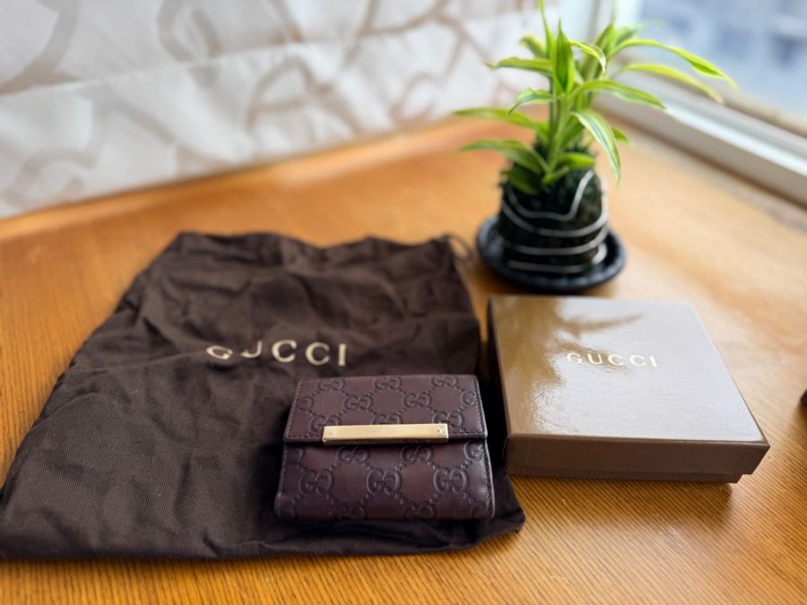 Gucci/logo老花短夾-8